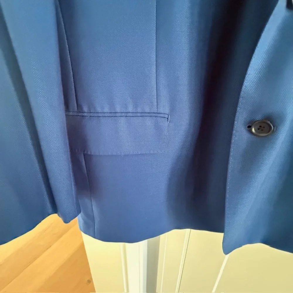 Hart Schaffner Marx Blazer Mens 52R 100% Wool Regular Fit Sports Coat Royal Blue